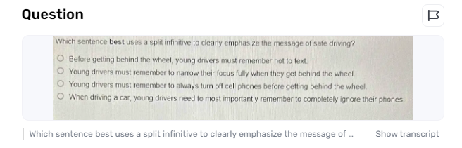 How to Use a Split Infinitive to Emphasize Safe Driving in a Sentence?